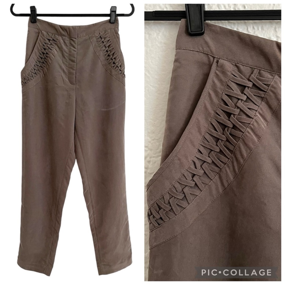 NWT Sachin + Babi Patriza Lattice Braided Detail High Rise Pant in Cocoa Size 0